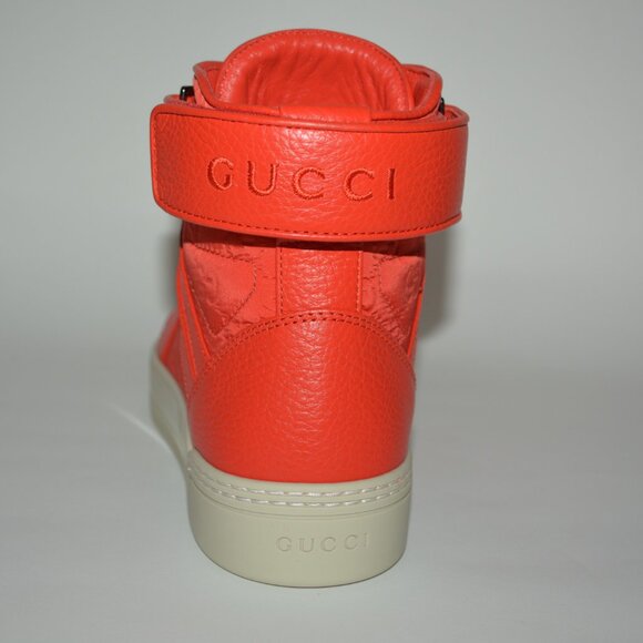 NIB GUCCI GG GUCCISSIMA MENS HITOP NYLON LEATHER SNEAKERS main image 9